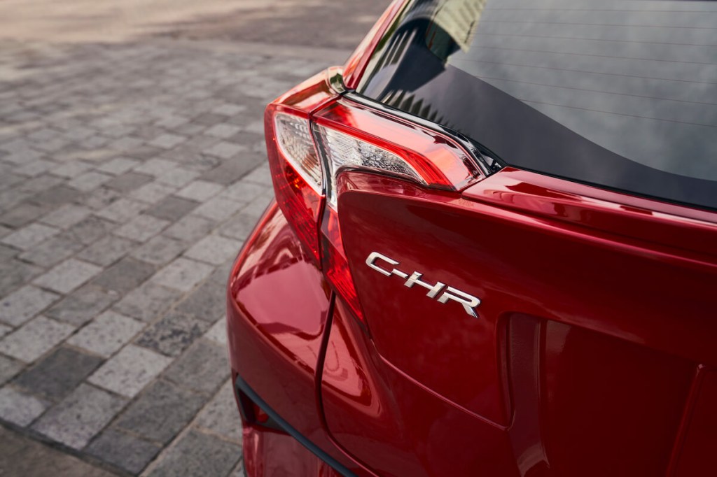 The rear badge on the 2020 Toyota C-HR