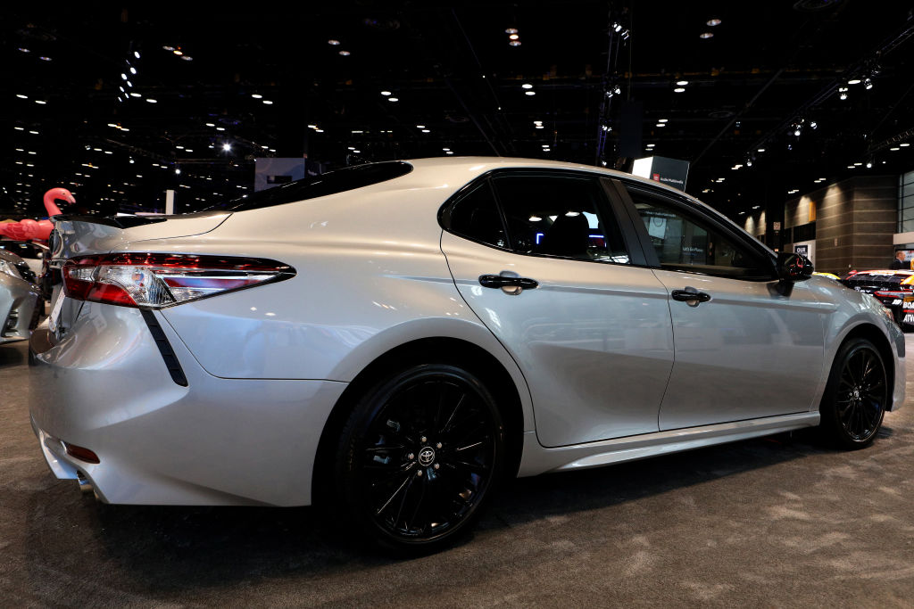 A 2020 Toyota Camry on display