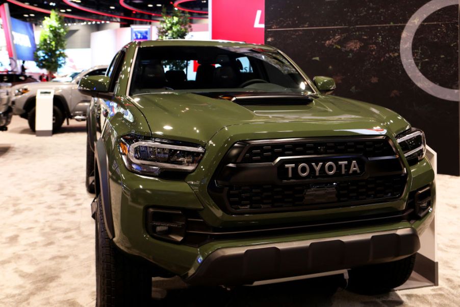 A Toyota Tacoma on display at an auto show