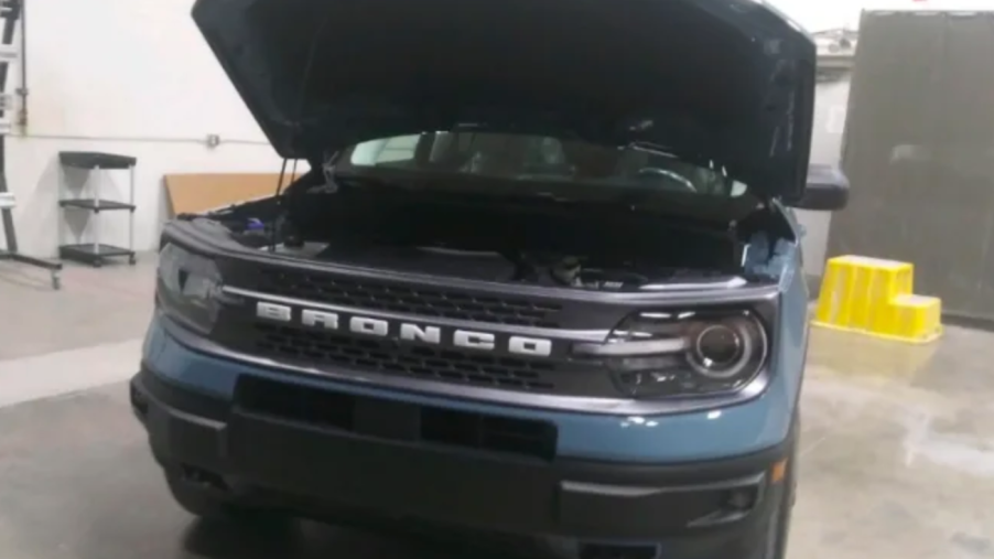 2021 Ford Bronco Sport with hood popped open