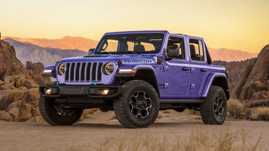 The 2023 Jeep Wrangler off-roading in sand