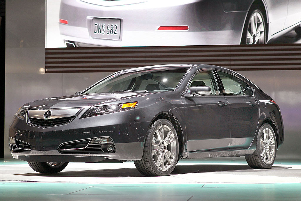 An Acura TL on display at an auto show