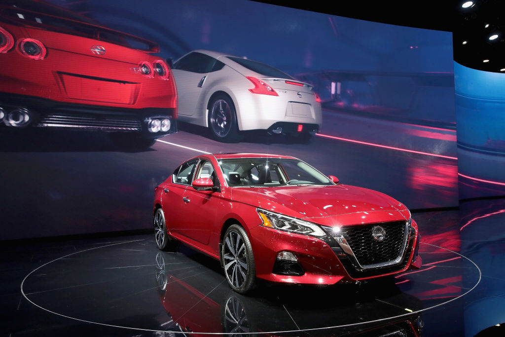 Nissan shows off their Altima at the North American International Auto Show (NAIAS)