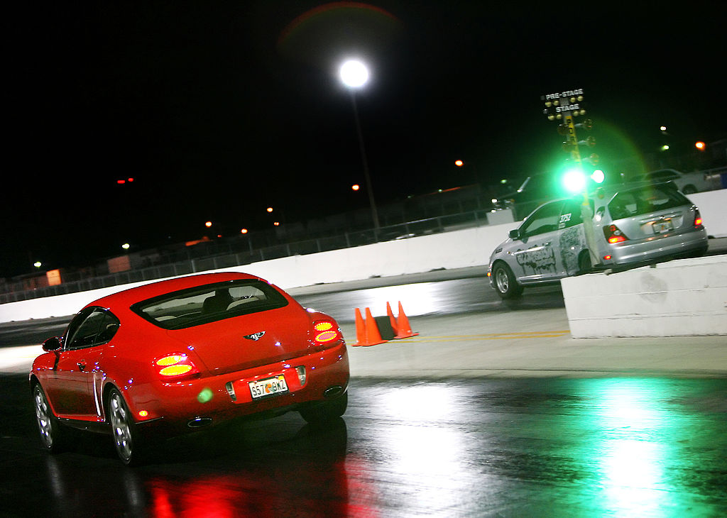Bentley vs Honda at the drag strip