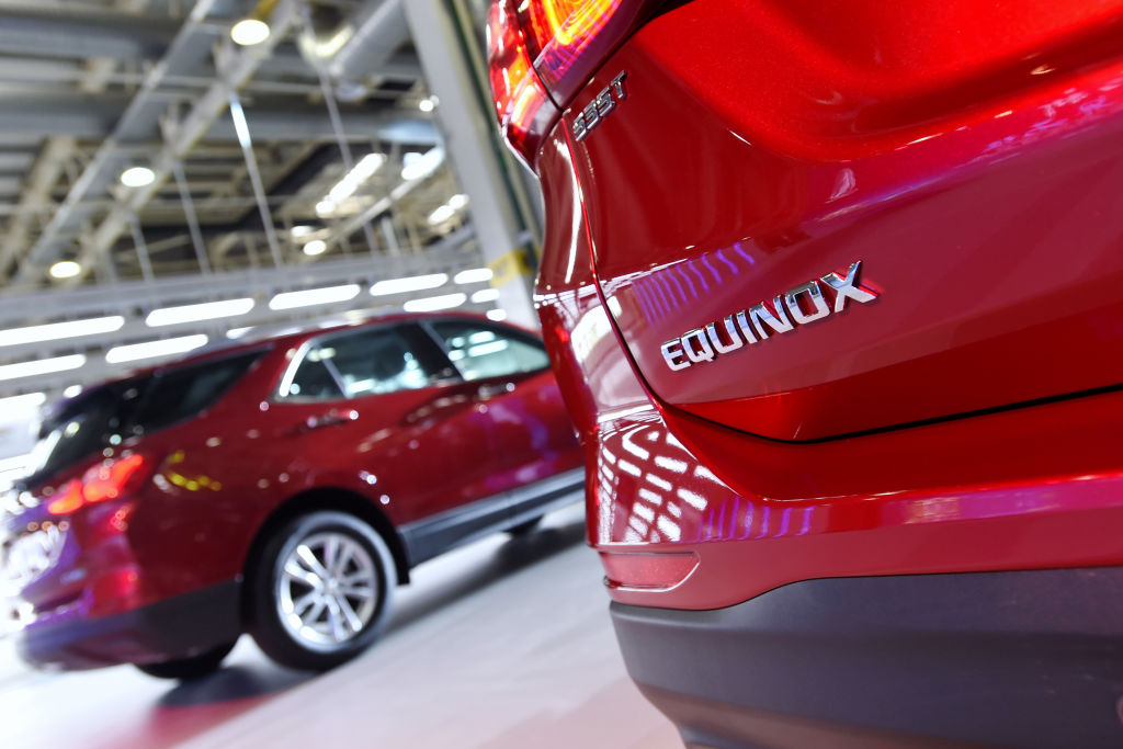 Chevrolet Equinox SUVs are presented after they rolled off the production line at SAIC-GM Wuhan Manufacturing Plant