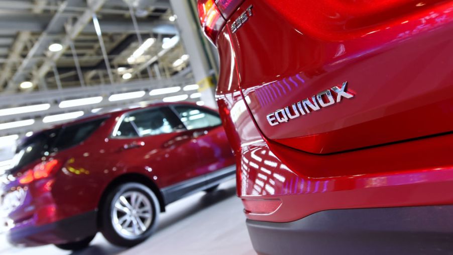 Chevrolet Equinox SUVs are presented after they rolled off the production line at SAIC-GM Wuhan Manufacturing Plant