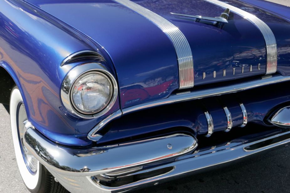 blue 1955 Pontiac