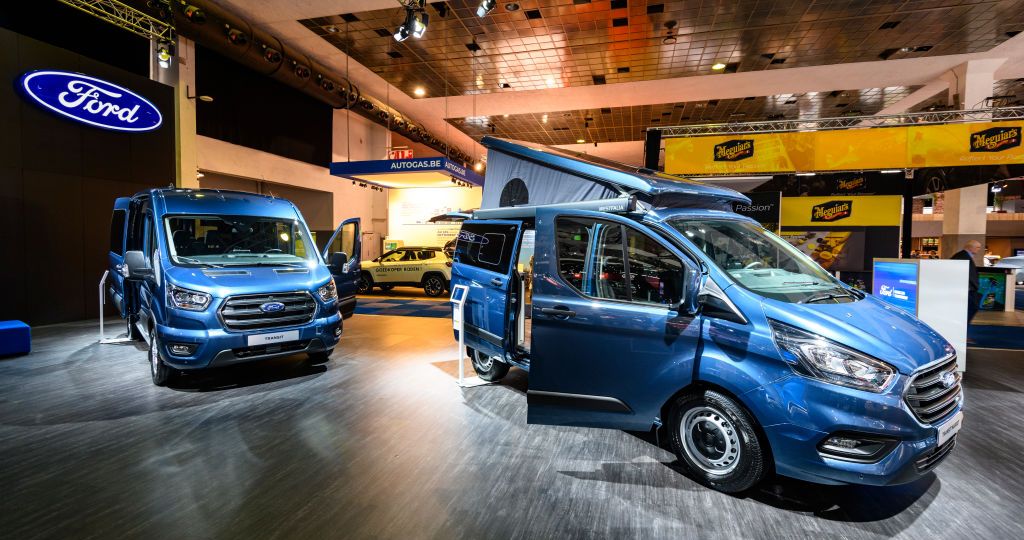 Ford Transit and Ford Transit Nugget Westfalia campervan on display at Brussels Expo