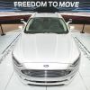 The Ford Fusion Autonomous car is displayed at the 2017 North American International Auto Show