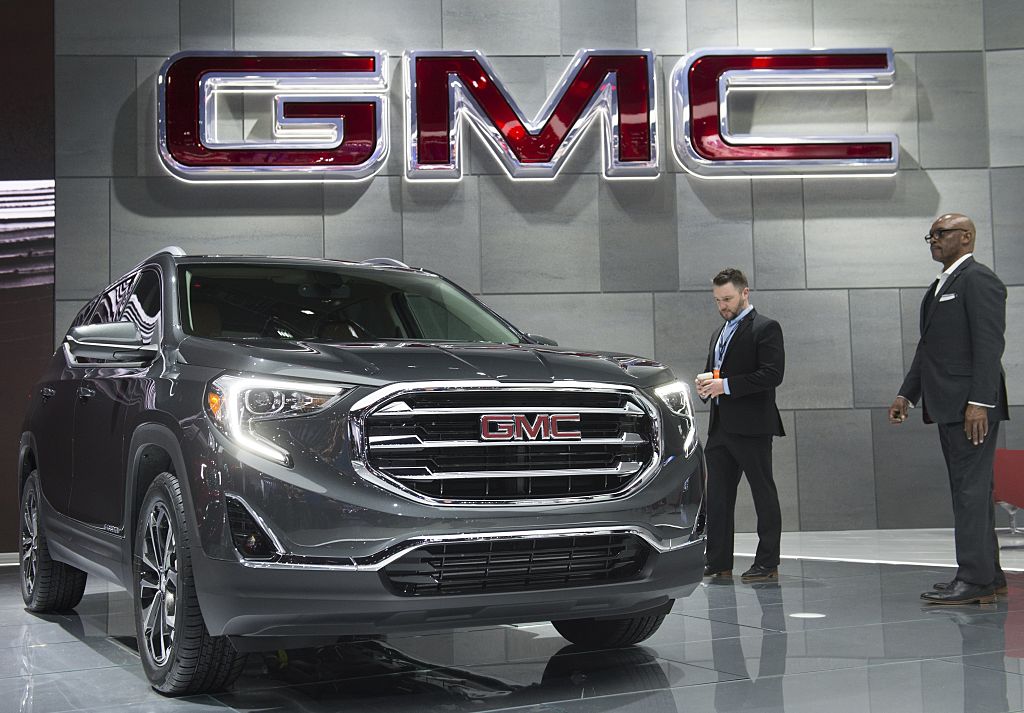 The 2018 GMC Terrain SUV is on display during the 2017 North American International Auto Show