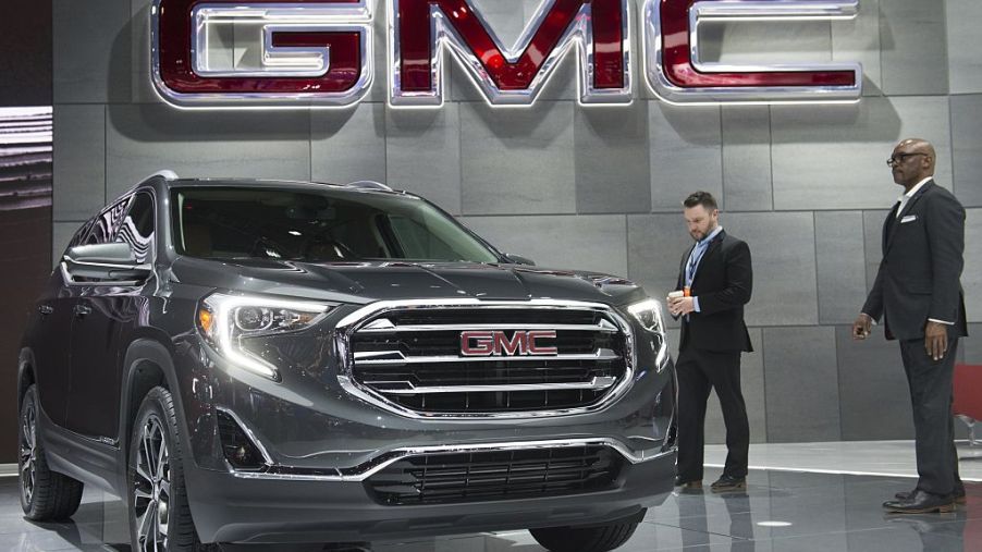 The 2018 GMC Terrain SUV is on display during the 2017 North American International Auto Show