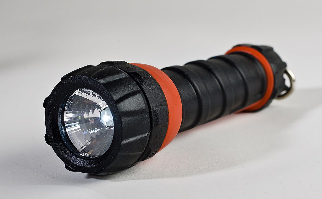 A durable emergency flashlight.