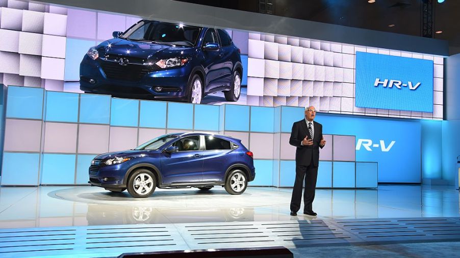A Honda HR-V being debuted at an event
