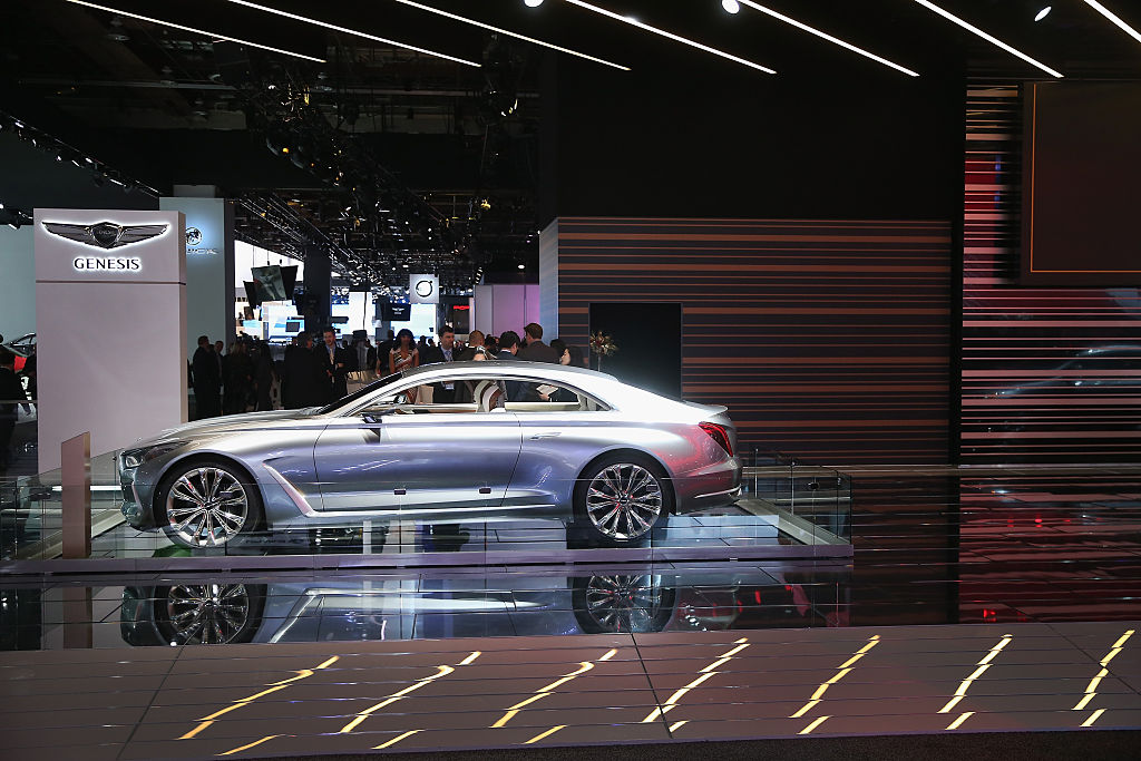Genesis displays a Vision G Coupe concept at the North American International Auto Show