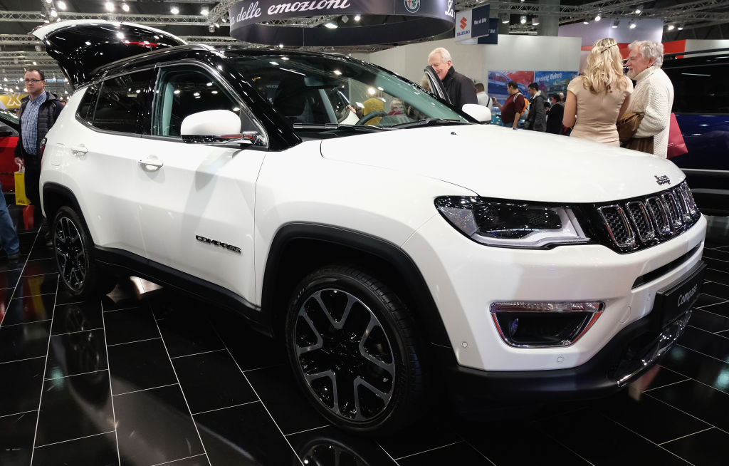 A Jeep Compass is displayed during the Vienna Autoshow, as part of Vienna Holiday Fair