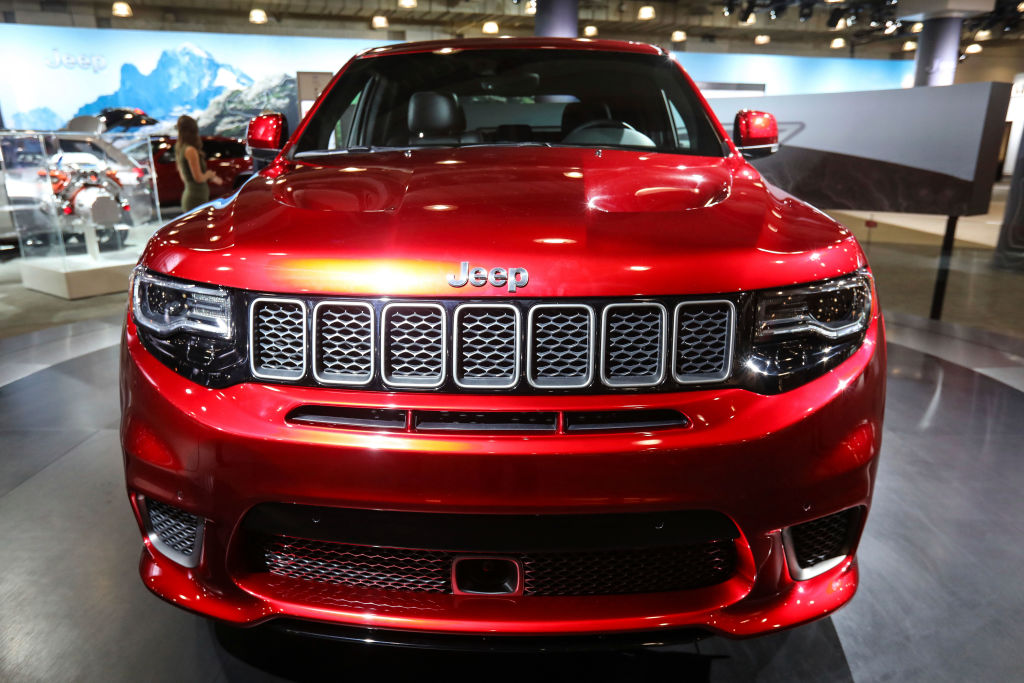 A Jeep Grand Cherokee Supercharger is displayed at the New York International Auto Show