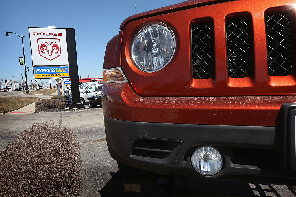 A Jeep Patriot sits on the lot at Jack Phelan Dodge