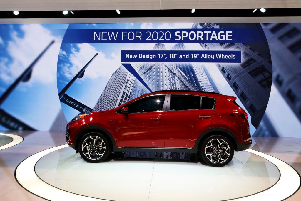 A 2020 Kia Sportage on display