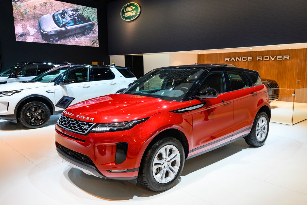 Range Rover Evoque P200 S crossover SUV on display at Brussels Expo