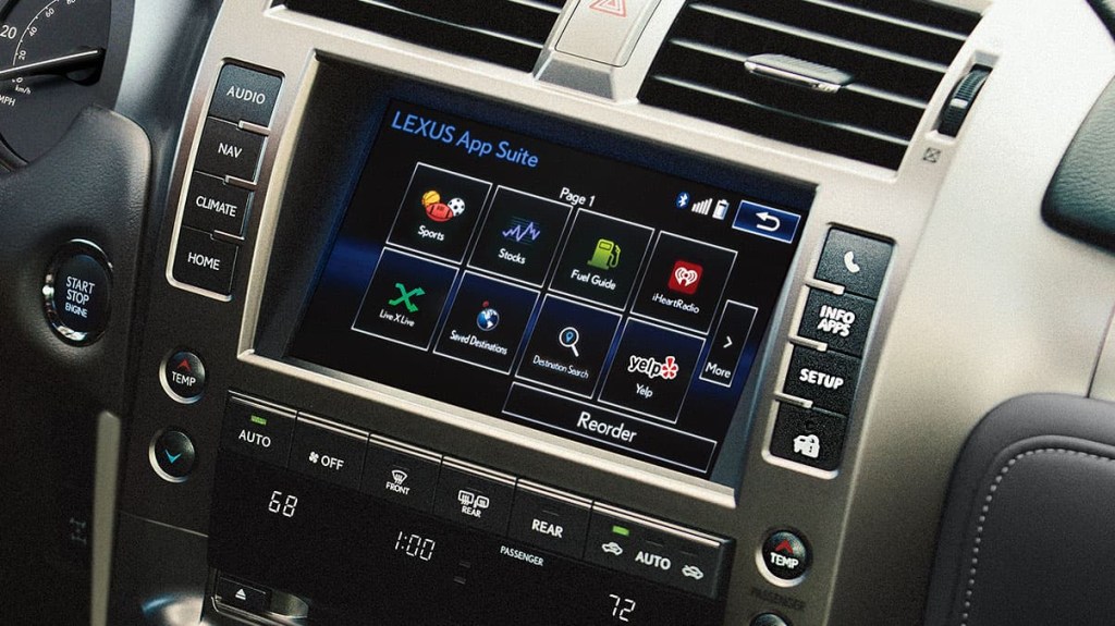 A close up of the GX's touchscreen.
