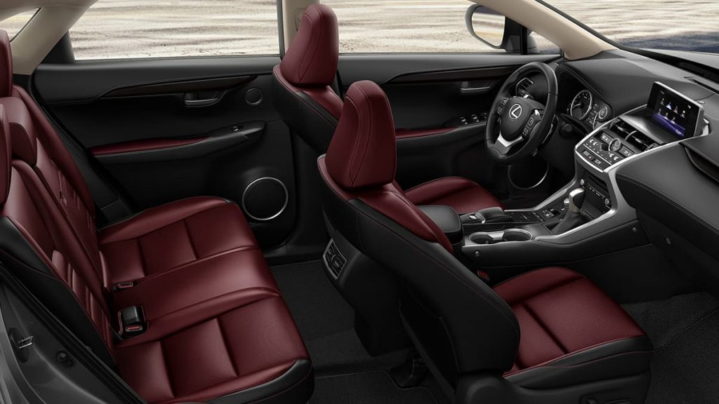 The Lexus NX interior in Roja Red.
