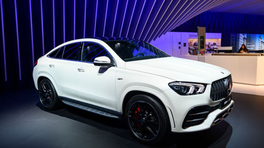 Mercedes-AMG GLE 63 S Coupé GLE Class luxury crossover SUV car on display at Brussels Expo