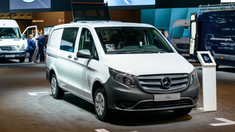Mercedes-Benz Metris/Vito panel van light commercial vehicle on display at Brussels Expo on January 13, 2017 in Brussels, Belgium