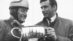 Mike Hailwood receiving a trophy