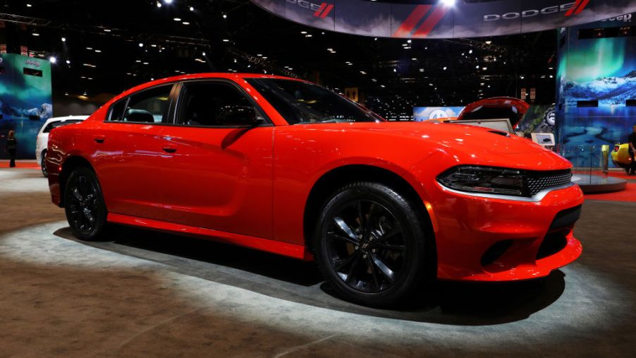 A 2020 Dodge Charger on display