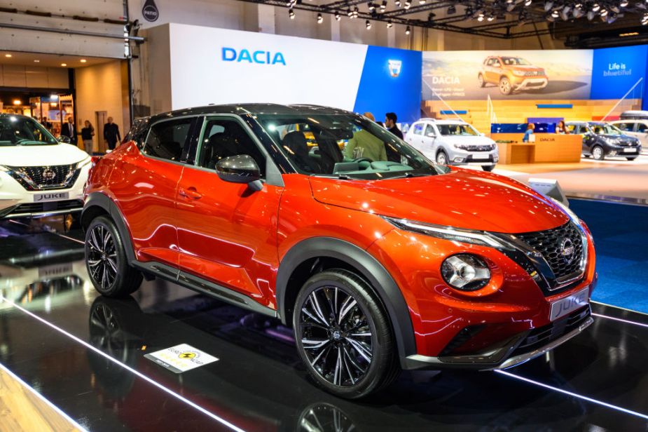 Nissan Juke compact crossover SUV on display at Brussels Expo
