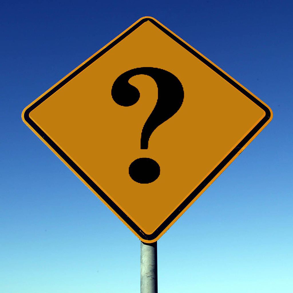 Question Mark Road Sign