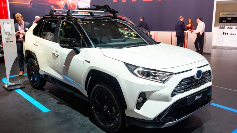 Toyota RAV4 Hybrid compact SUV on display at Brussels Expo