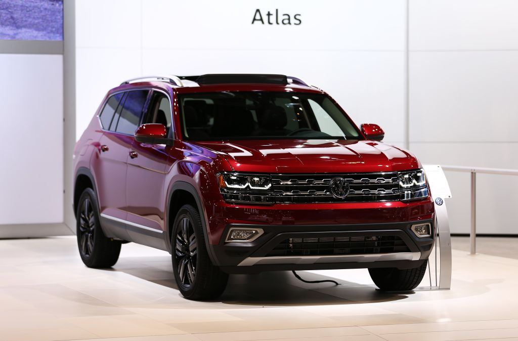 The Volkswagen Atlas on display at an auto show