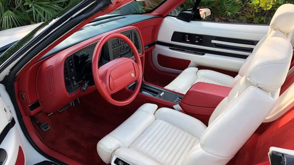 Interior of a convertible 1990 Buick Reatta