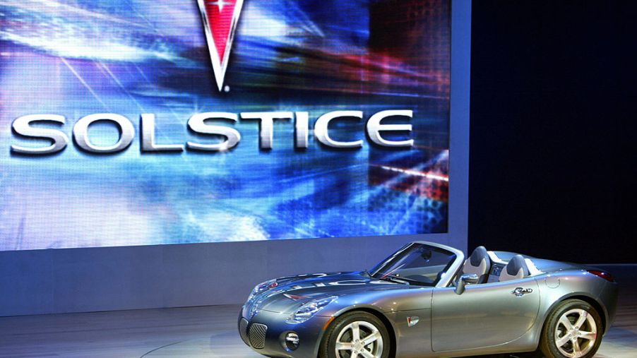 2006 Pontiac Solstice on stage for its Debut