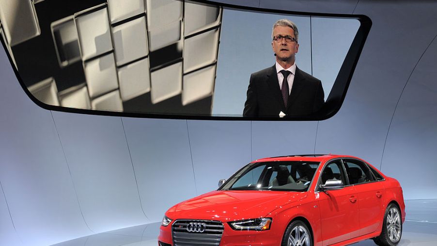 Audi debuting the 2012 S4 at an auto show