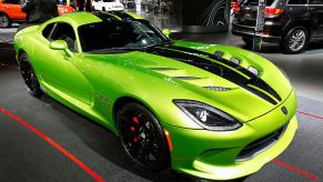 A 2017 Dodge Viper is shown at the 2017 North American International Auto Show (NAIAS)