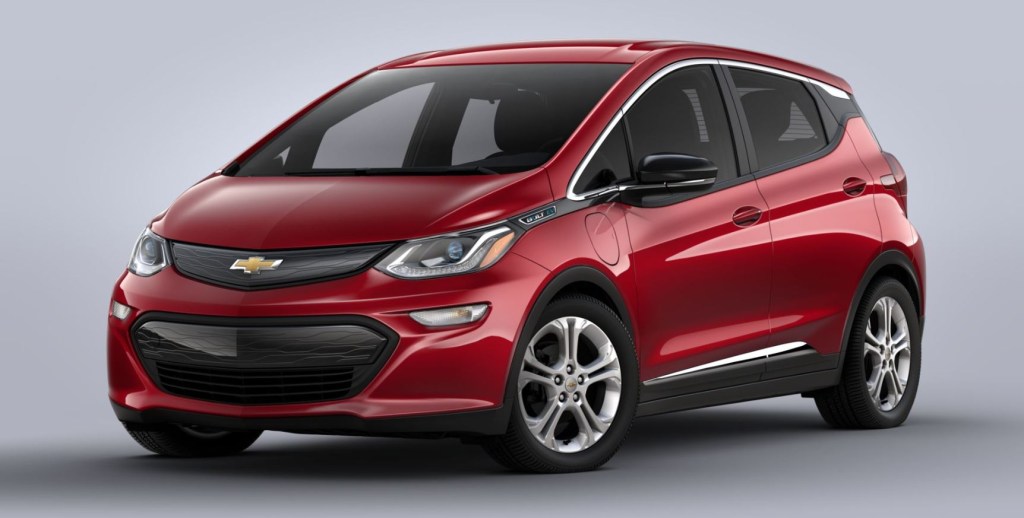 Red 2020 Chevrolet Bolt all-electric vehicle