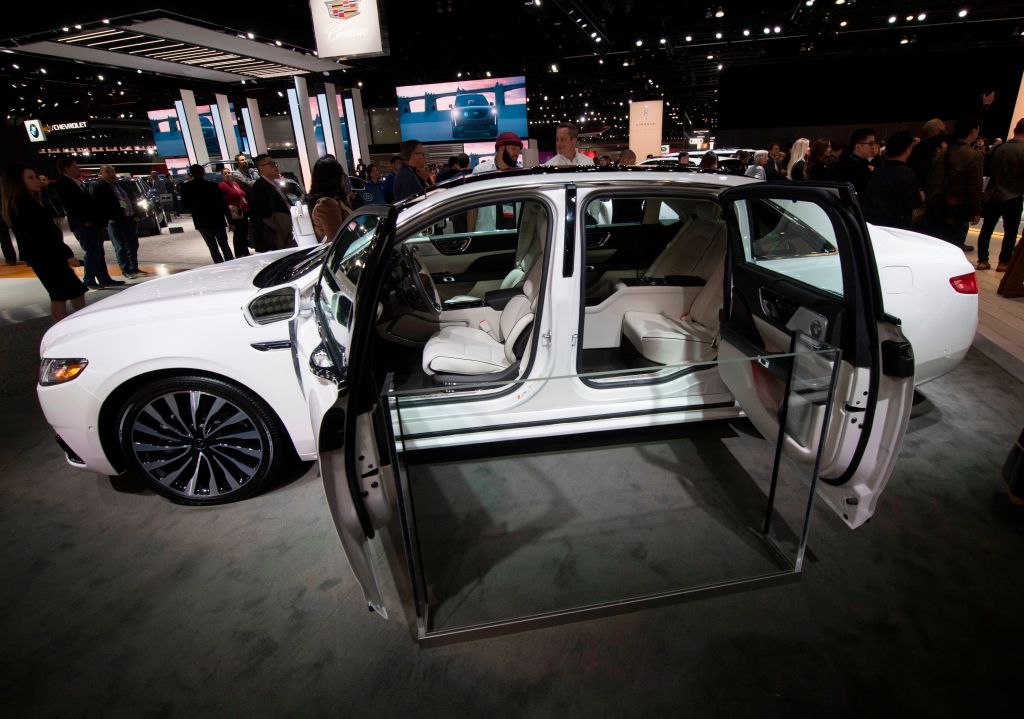 A 2020 Lincoln Continental on display at an auto show