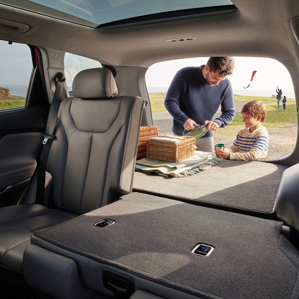 2020 Hyundai Sante Fe interior with seats that fold flat