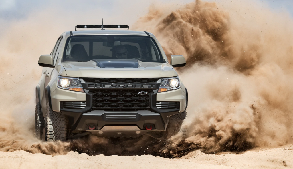 2021 Chevy Colorado driving in sand
