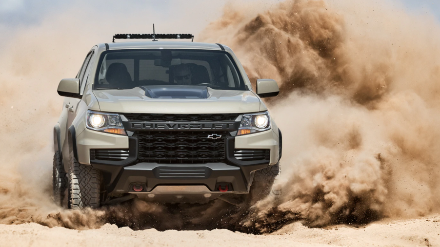 2021 Chevy Colorado driving in sand