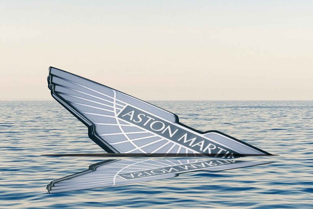 Aston Martin Sinking logo in water