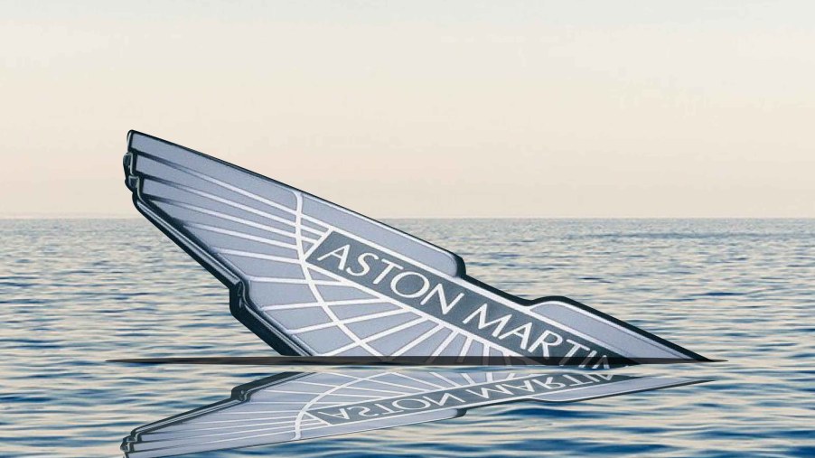 Aston Martin Sinking logo in water