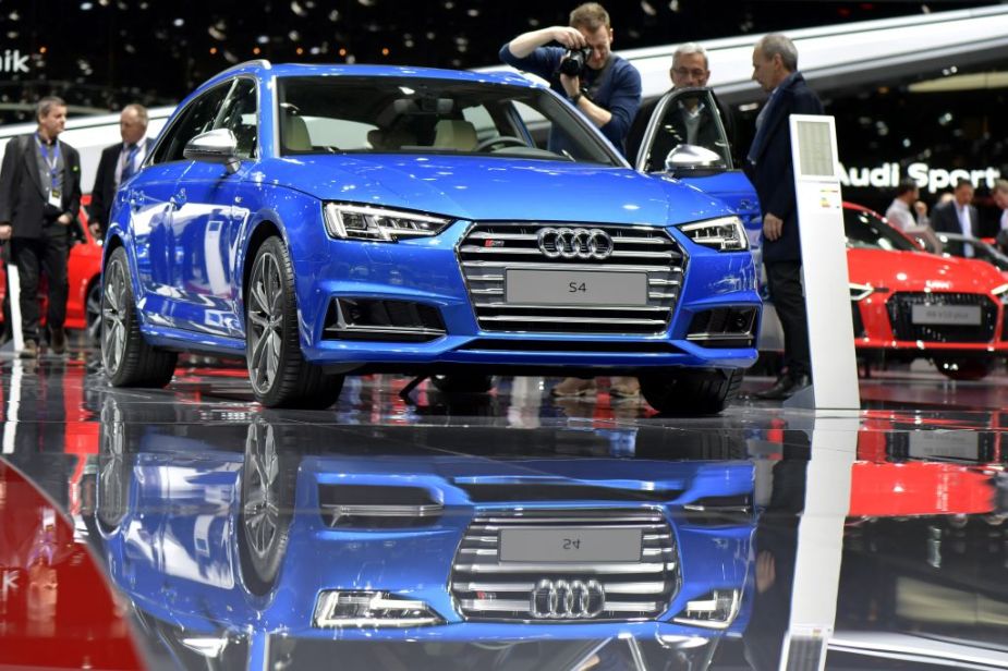The new 2020 Audi S4 on display at an auto show