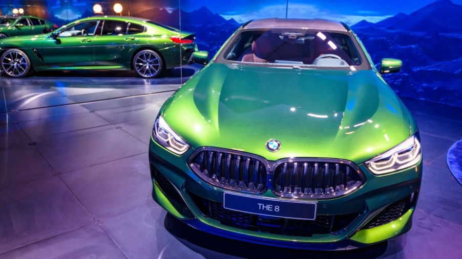 BMW 8 Series M850i xDrive Gran Coupe fastback on display at Brussels Expo