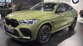 A BMW X6 SUV on display at an auto show