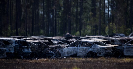 Charred Remains of Cars