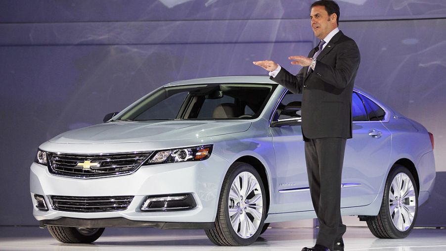 Mark Reuss, President of General Motors North America, introduces the newly unveiled 2014 Chevrolet Impala at the New York International Auto Show