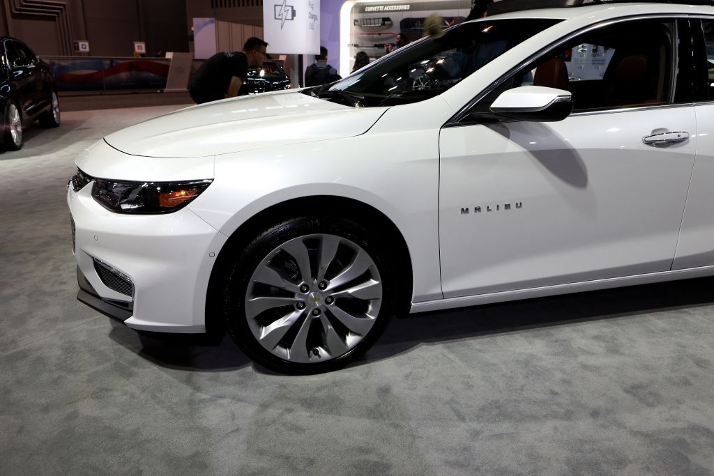 2018 Chevrolet Malibu is on display at the 110th Annual Chicago Auto Show at McCormick Place